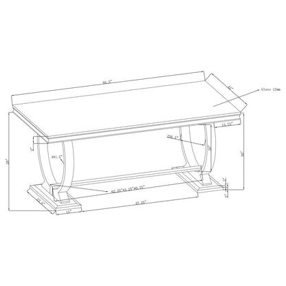 White Glass Rectangular Dining Table
