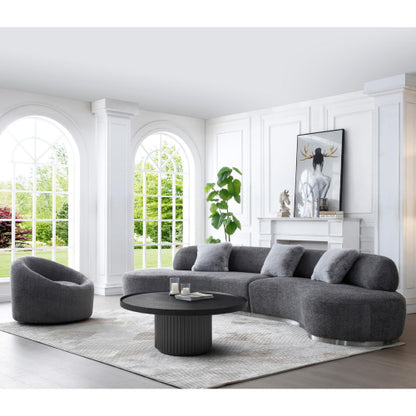 Perla Dark Grey Curved Sofa