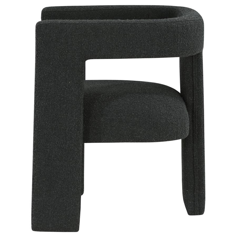 Black Boucle Upholstered Chair