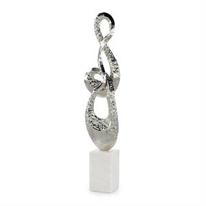 Coiled Metal Sculpture on Marble Base, Nickel