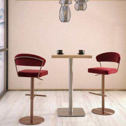 Rizzy Red Adjustable Barstool Set of 2