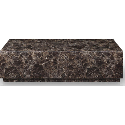 Iris Brown Dark Emperador Rectangle Marble Coffee Table