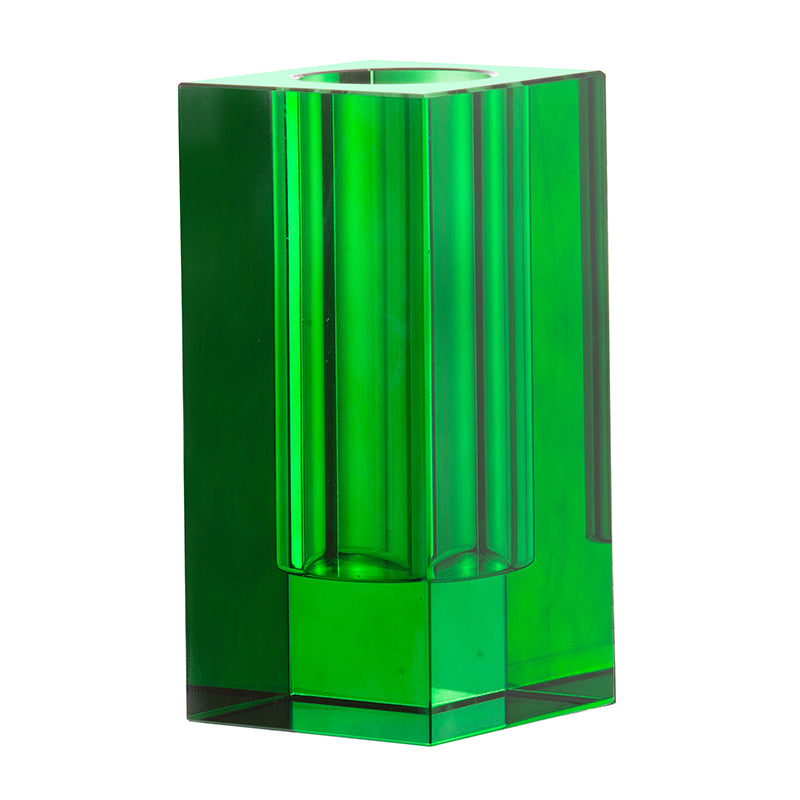 Medium Green Rectangular Vase