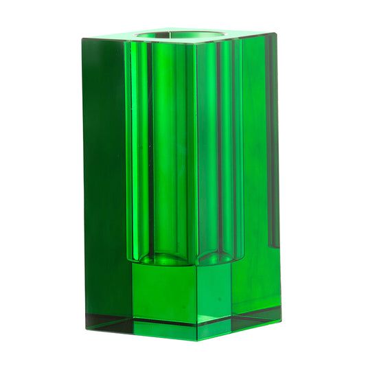 Medium Green Rectangular Vase