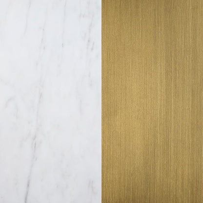 Round Brushed Gold & Marble Top Dining Table