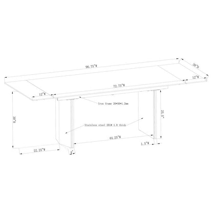 Glass Top Extension Dining Table