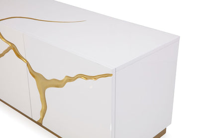 White & Gold TV Stand