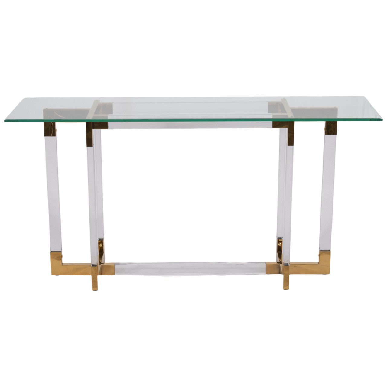 60" Acrylic & Gold Console Table