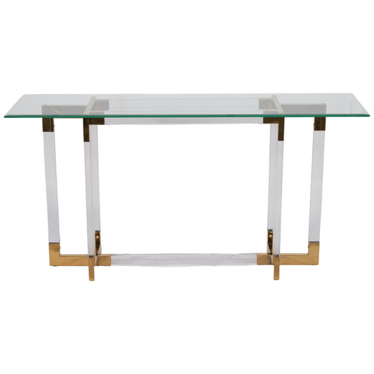 60" Acrylic & Gold Console Table