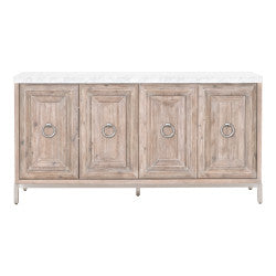 Carrera Marble Top Media Sideboard Natural Gray Acacia