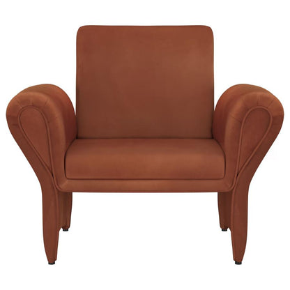 Rust Orange Velvet Accent Chair