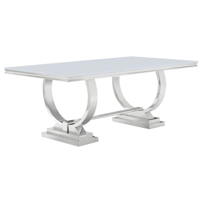 White Glass Rectangular Dining Table