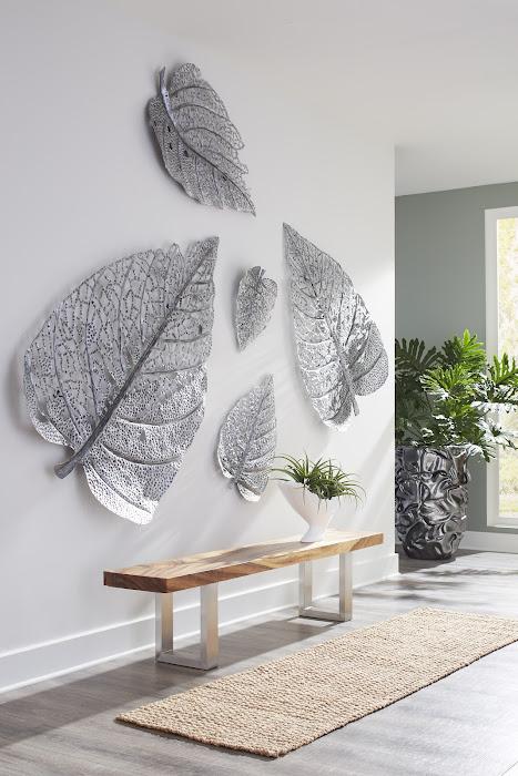 Birch Leaf Wall Art, Silver
