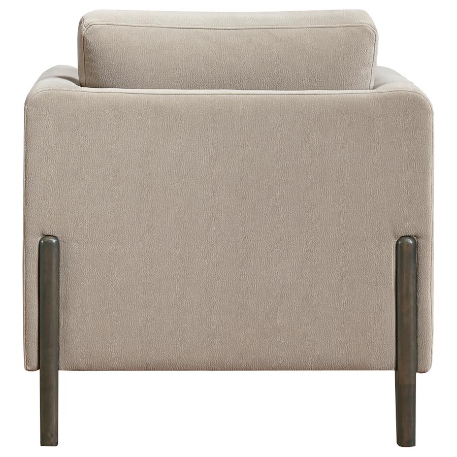 Taupe Upholstered Fabric Accent Chair