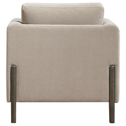 Taupe Upholstered Fabric Accent Chair