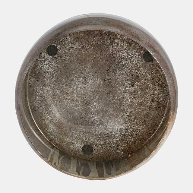 Glass, Set of 2 10/14" Decorative Bowls, Bronze