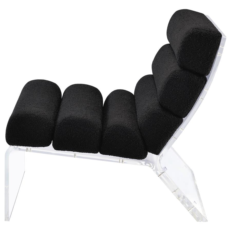Acrylic & Black Upholstered Accent Chair