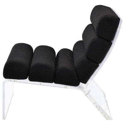 Acrylic & Black Upholstered Accent Chair