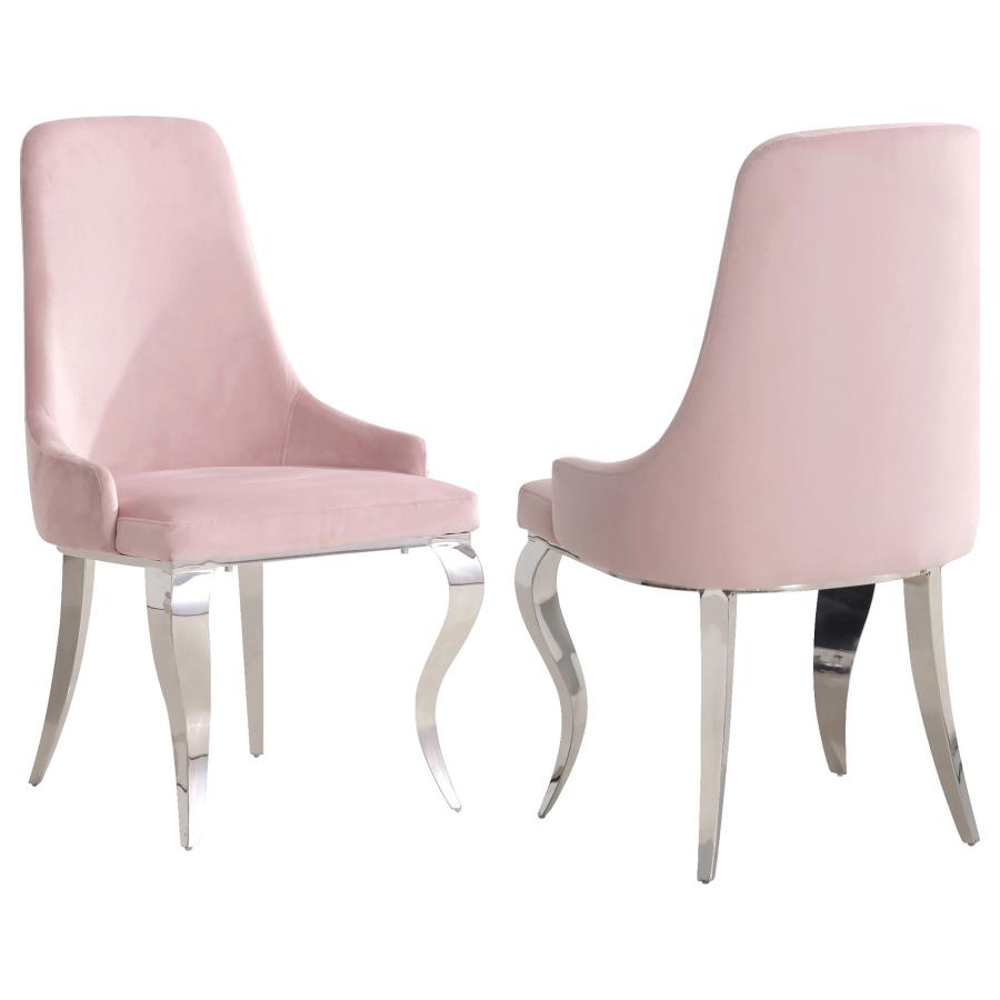 Velvet Upholstered Dining Side Chair Set of 2