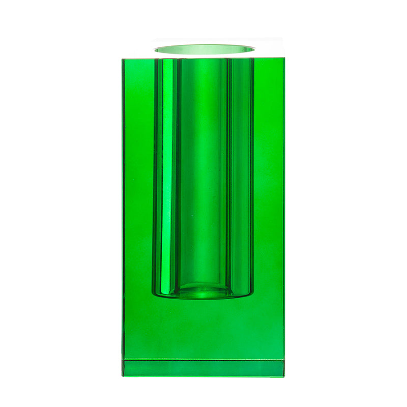 Medium Green Rectangular Vase