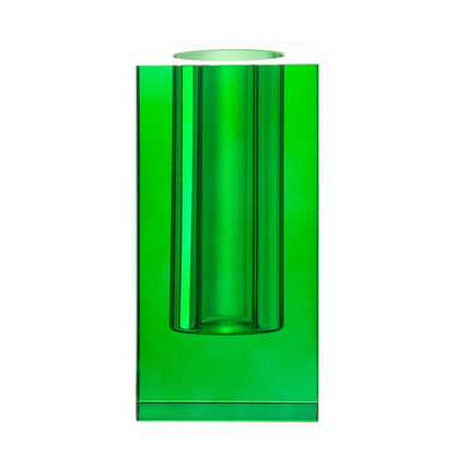 Medium Green Rectangular Vase