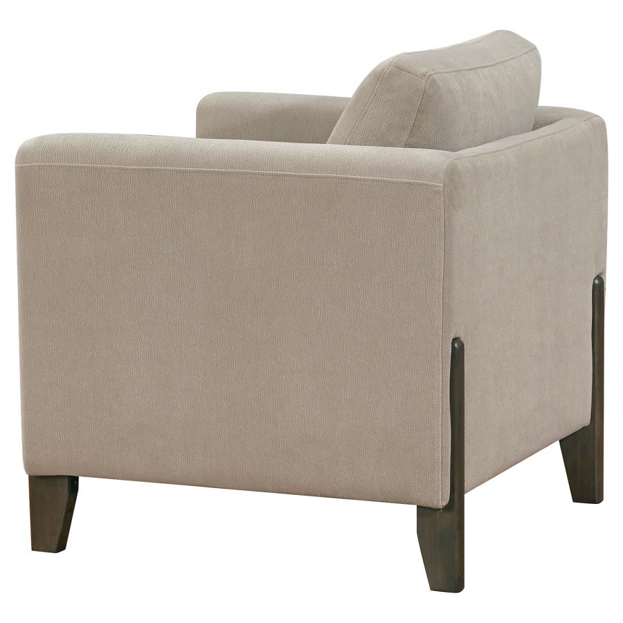 Taupe Upholstered Fabric Accent Chair