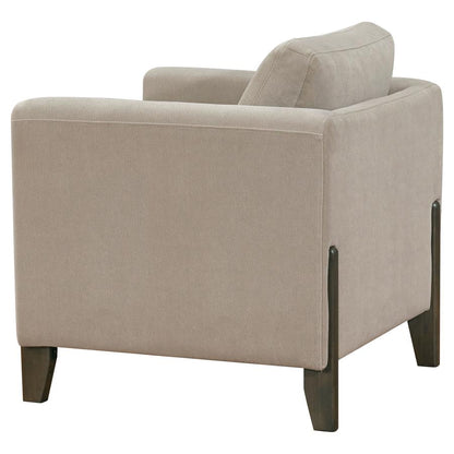 Taupe Upholstered Fabric Accent Chair