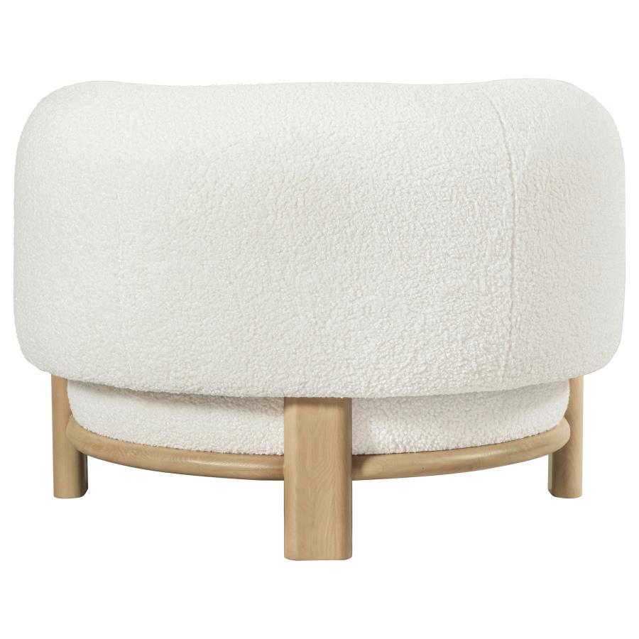 Ivory Upholstered Barrel Back Accent Chair