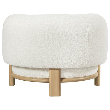 Ivory Upholstered Barrel Back Accent Chair