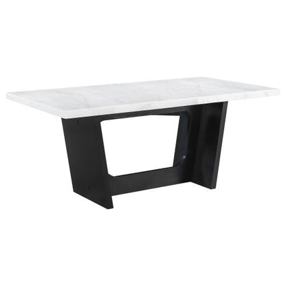 Espresso Marble Top Dining Table
