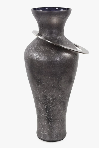 Medium Black Lare Glass Vase