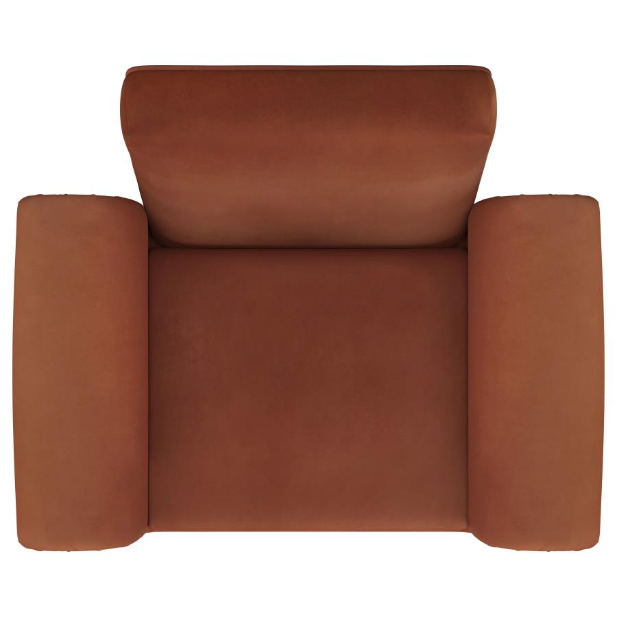 Rust Orange Velvet Accent Chair