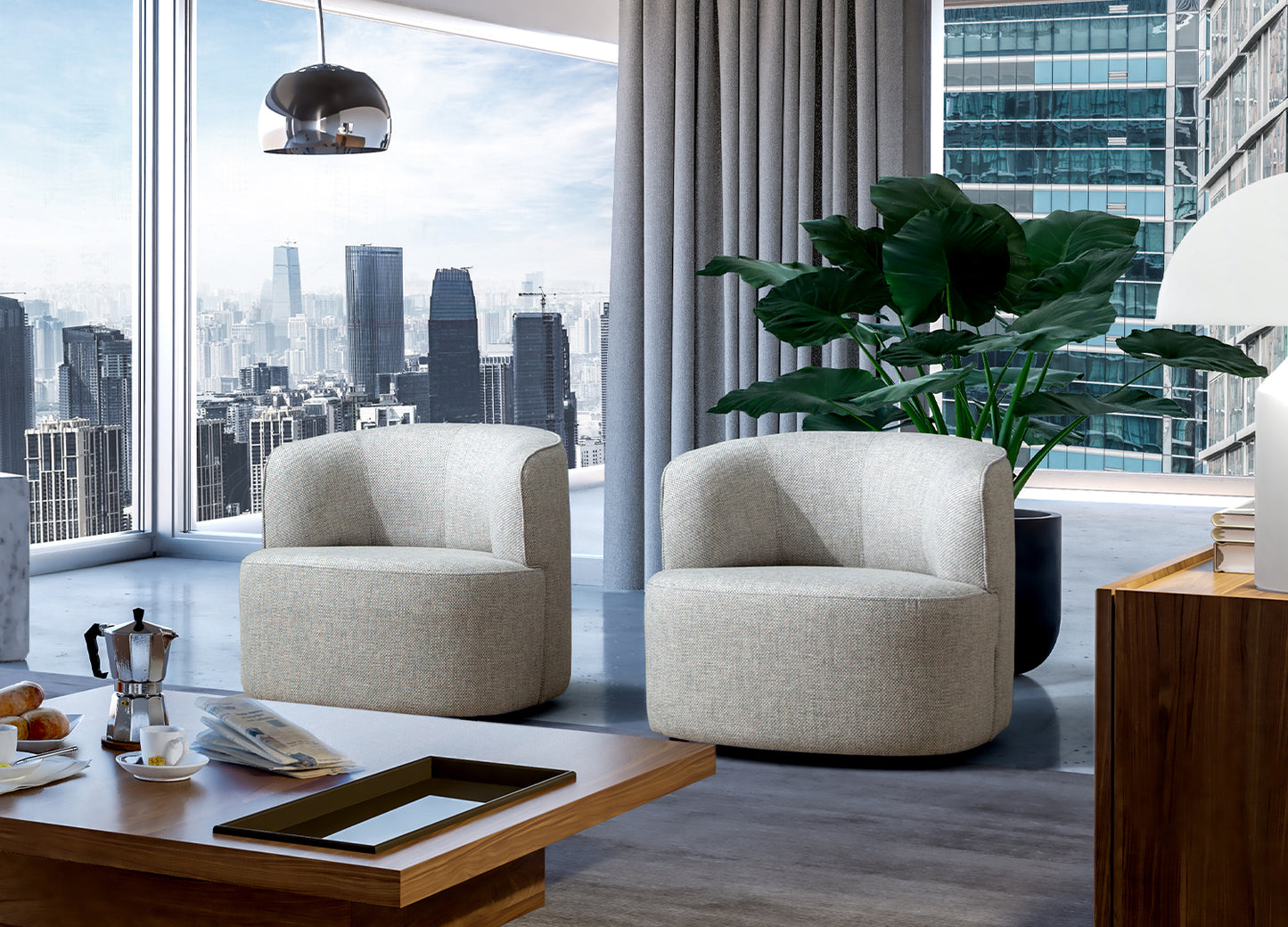 Dennis Light Grey Accent Chair