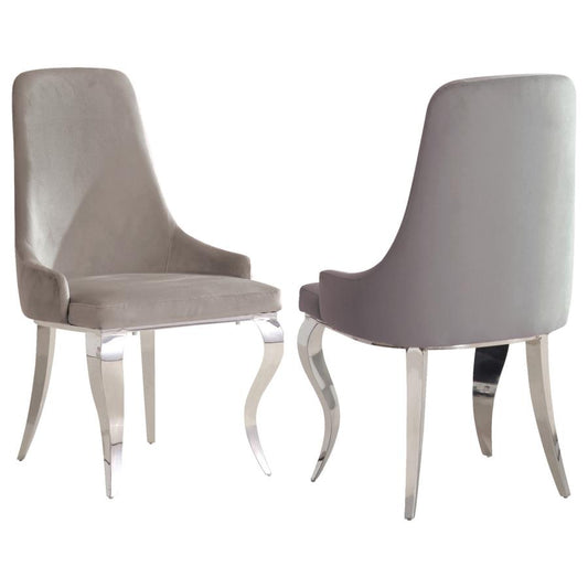 Velvet Upholstered Dining Side Chair Set of 2