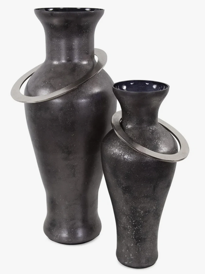 Medium Black Lare Glass Vase