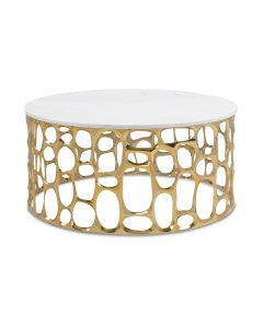 Mario Gold Coffee Table With Marble Top