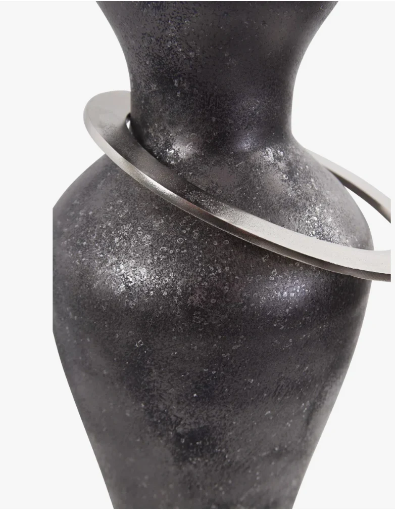 Medium Black Lare Glass Vase