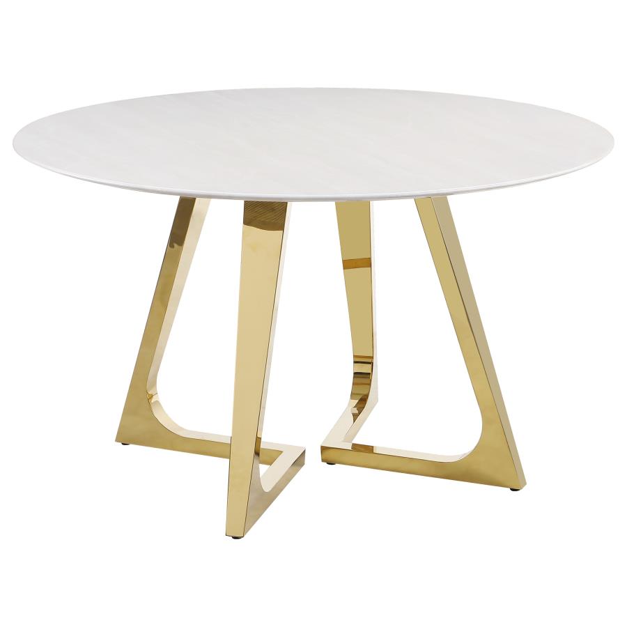 Pyramid Round Marble Top dining Table