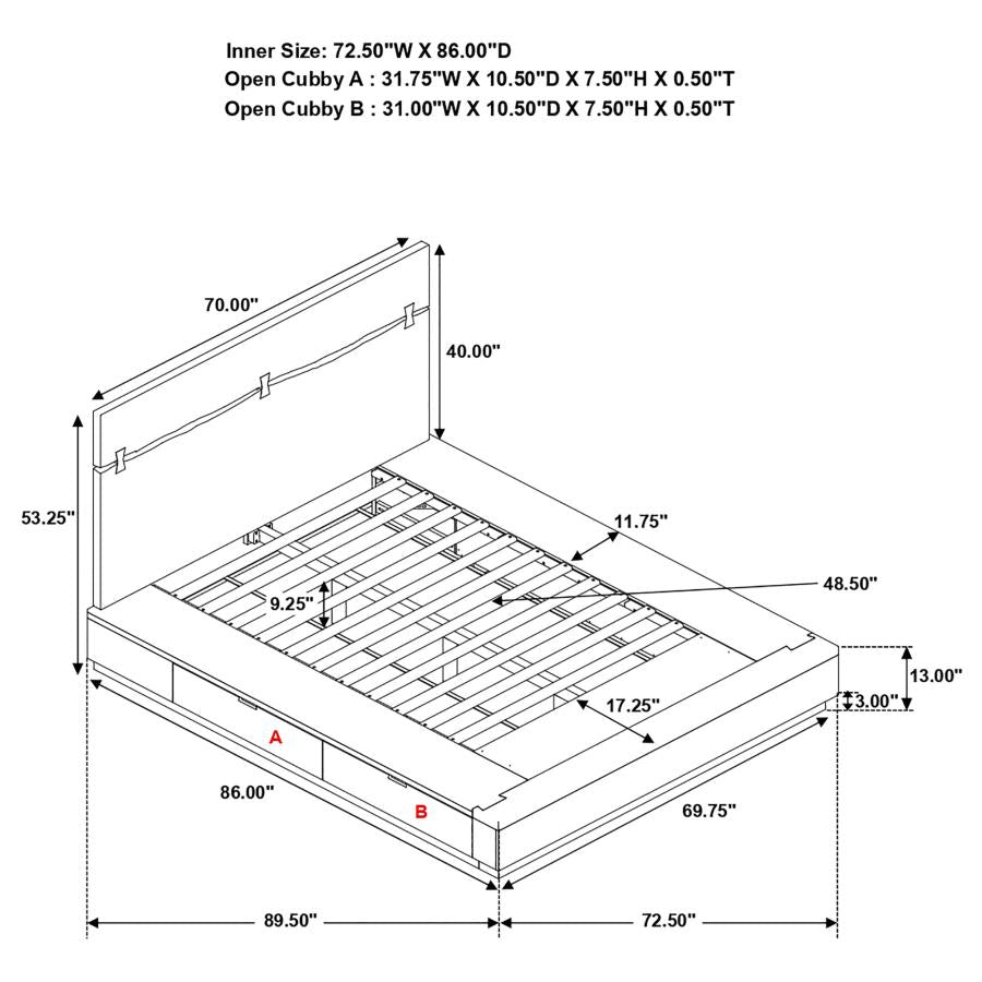 Canter Walnut Storage bed