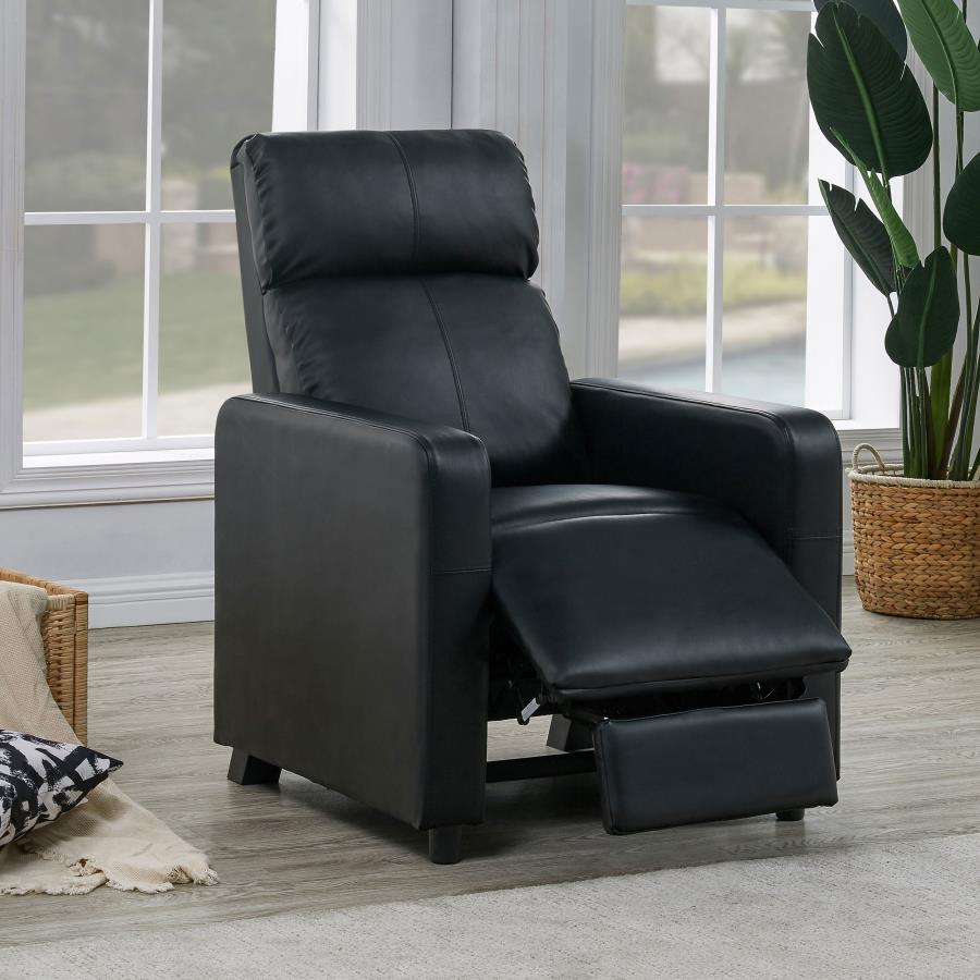 Push Back Black Recliner