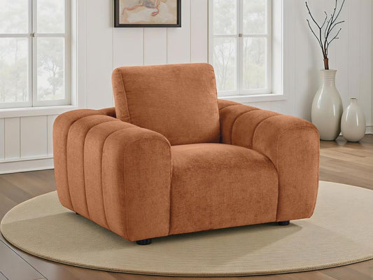 Burnt Orange Upholstered Accent Chair