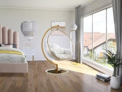 Acrylic Swing Chair With Faux Fur