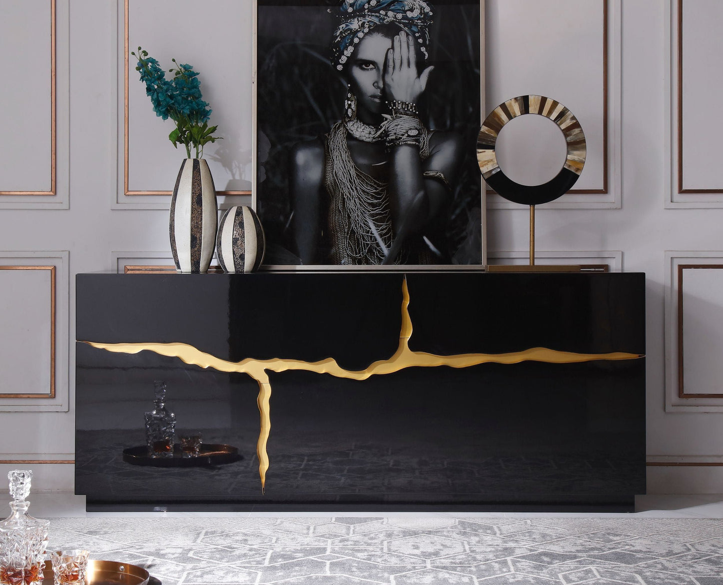 Catrina Black & Gold Buffet