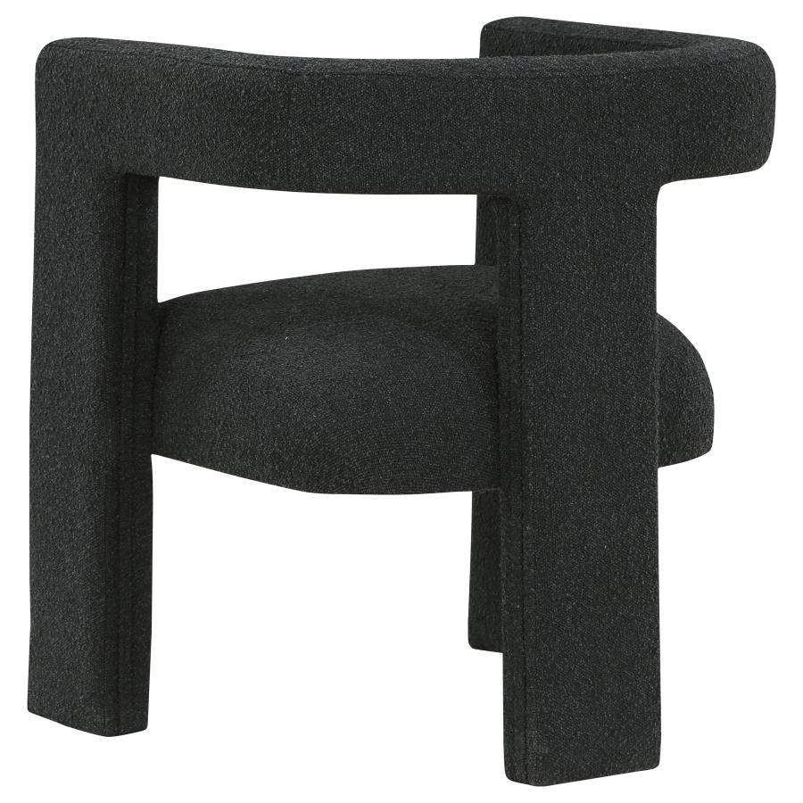 Black Boucle Upholstered Chair