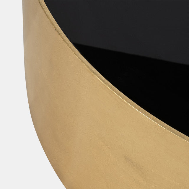 Gold, Black Glass Coffee Table