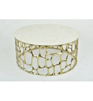 Mario Gold Coffee Table With Marble Top