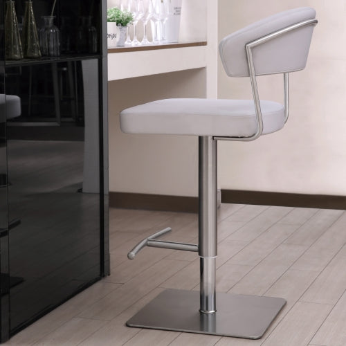 Valencia White Adjustable Barstool Set of 2