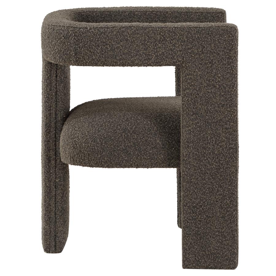 Brown Boucle Upholstered Chair