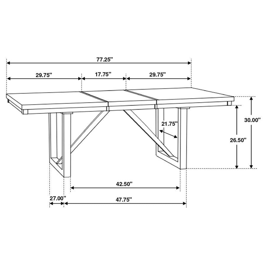 Natural Walnut Extension Dining Table
