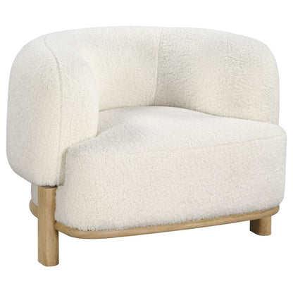 Ivory Upholstered Barrel Back Accent Chair